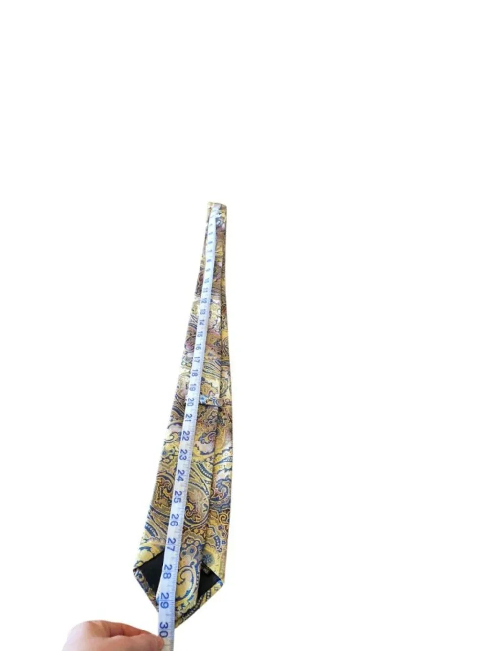 Mens Blue Gold Baroque Paisley Silk Tie Luxury Woven Jacquard Formal Necktie